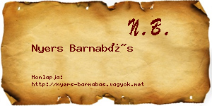 Nyers Barnabás névjegykártya